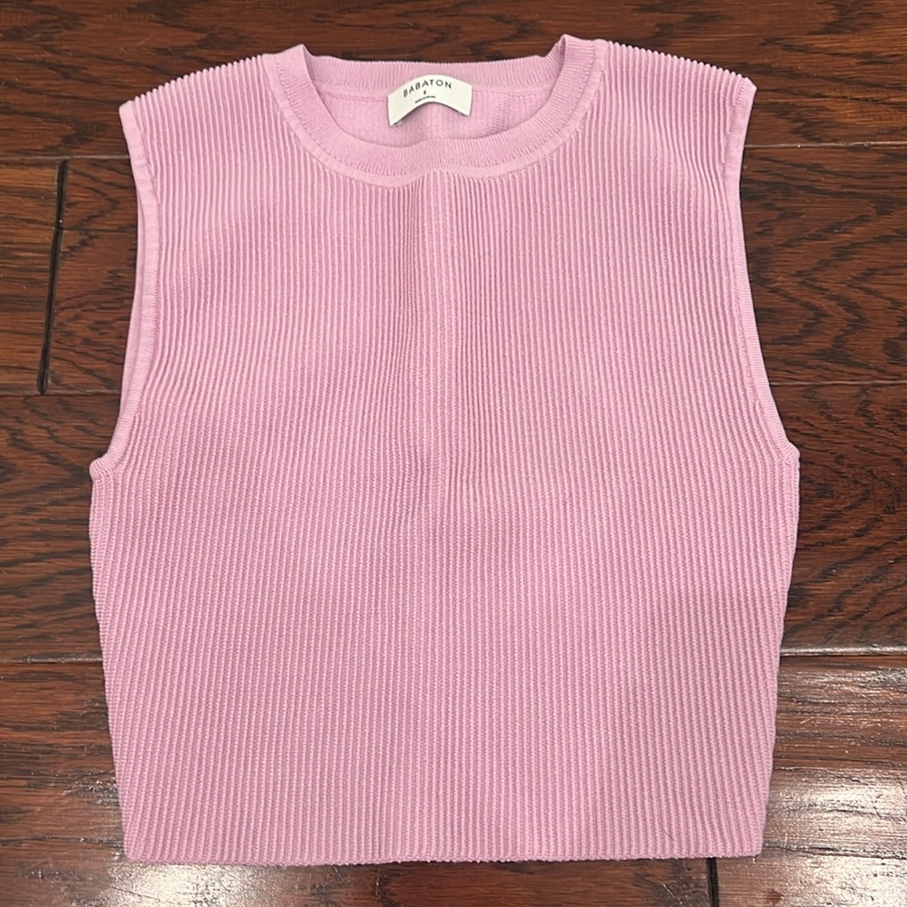 Aritzia Babaton Sculpt Knit Muscle Cropped Tank Ribbed